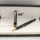 NEW UPGRADED Mont Blanc Meisterstuck 163 Classique Copy Rollerball Pen Black Gold Trim (4)_th.jpg